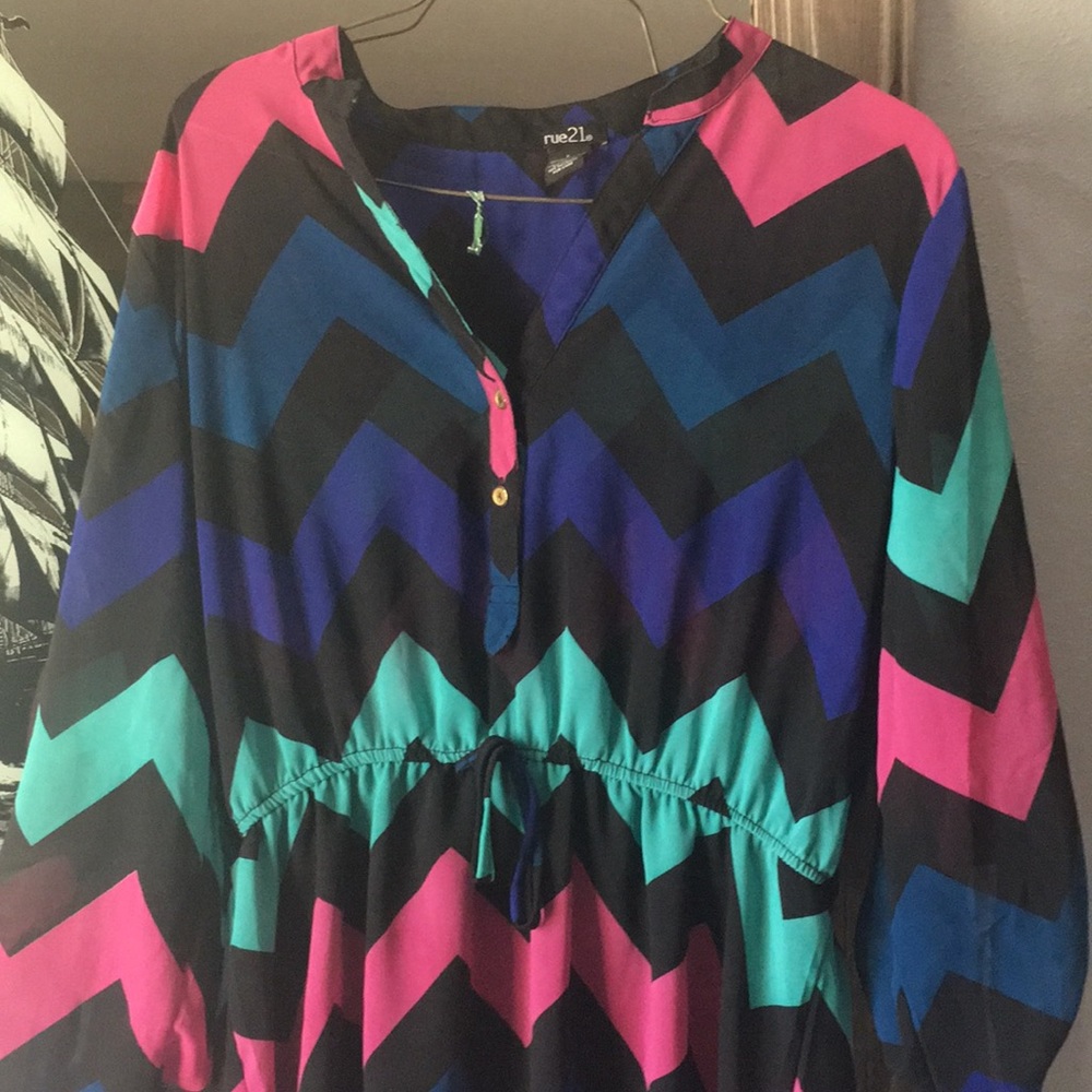Multicolored chevron dress